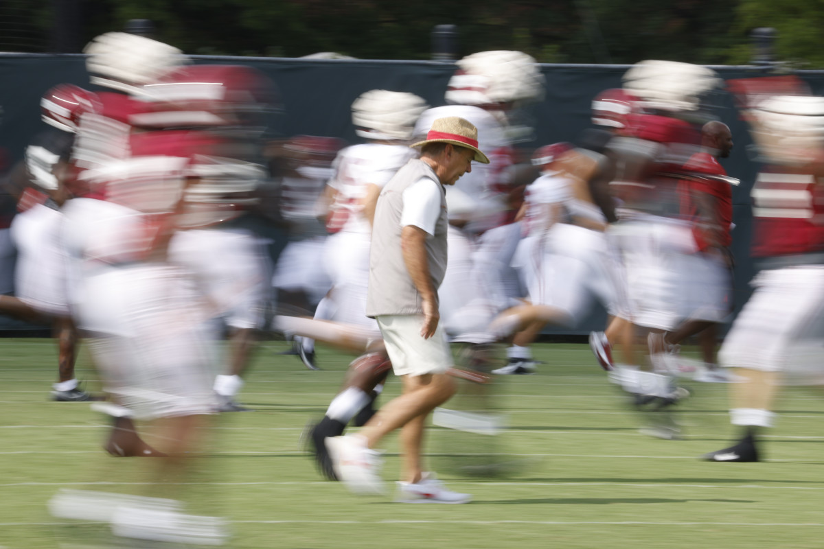 Nick Saban, Alabama practice August 18, 2021